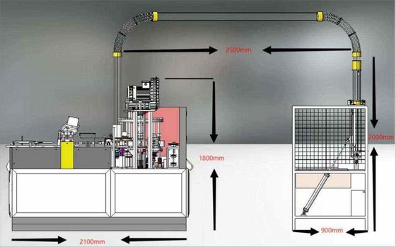 Coupe à barres de cuivre à osseux à double paroi en forme de tasse de papier ligne de production pour la fabrication de tasses de café en papier au Pakistan