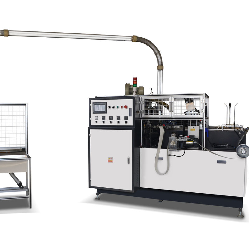 Machine de fabrication automatique à vitesse moyenne de tasses en papier jetables de taille externe 2130 mm*1350 mm*1900 mm et tension 220 V/380 V