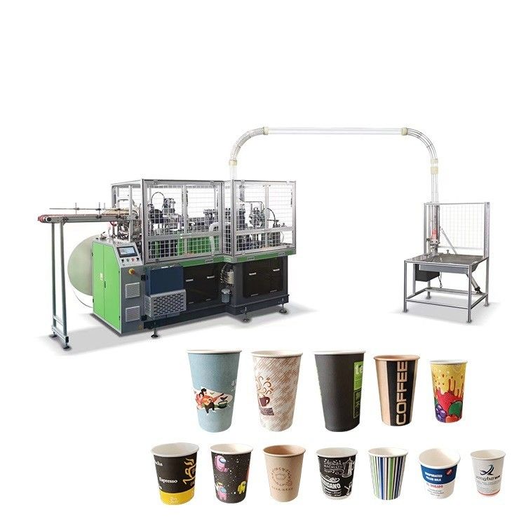 Machine à mousser des tasses à papier à grande vitesse 120-150 pièces/min pour les petites entreprises Taille extérieure 2340mm*1435mm*1800mm Voltage 380V 50HZ